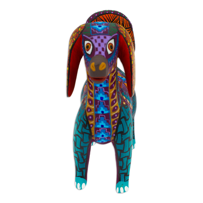 Alebrije-Figur aus Holz - Bunte Alebrije-Hundefigur aus Holz, handbemalt in Mexiko
