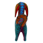 Wood alebrije figurine, 'Multicolored Dog' - Colorful Wood Alebrije Dog Figurine Hand-Painted in Mexico