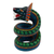 Wood alebrije figurine, 'Imposing Quetzalcoatl' - Wood Quetzalcoatl Serpent Figurine Hand-Painted in Mexico