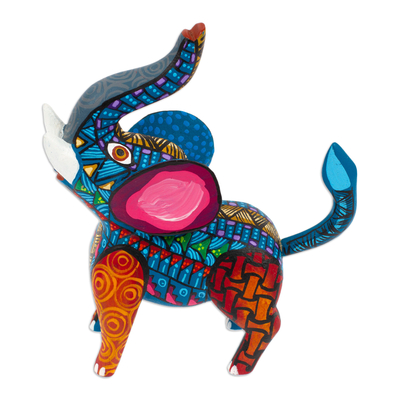 Alebrije-Figur aus Holz - Alebrije-Elefant-Figur aus Holz, handbemalt in Mexiko