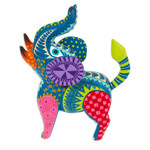 Wood alebrije figurine, 'Spectacular Elephant' - Hand-Painted Mexican Wood Alebrije Elephant Figurine
