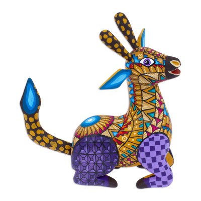 Alebrije-Figur aus Holz - Handbemalte mexikanische Alebrije-Giraffenfigur aus Holz