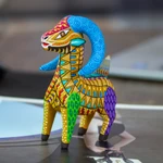 Wood alebrije figurine, 'Enchanting Sheep' - Wood Alebrije Sheep Figurine Hand-Painted in Mexico