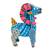 Wood alebrije figurine, 'Magical Sheep' - Copal Wood Alebrije Sheep Figurine Hand-Painted in Azure