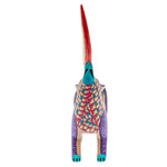 Wood alebrije figurine, 'Wolf Call' - Hand-Painted Copal Wood Alebrije Figurine of Purple Wolf