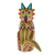 Wood alebrije figurine, 'Leader's Sunshine Fur' - Hand-Painted Honey-Toned Copal Wood Wolf Alebrije Figurine