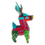 Figurilla de alebrije de madera - Figura de ciervo Alebrije de madera de copal pintada en tonos carmesí