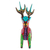 Figurilla de alebrije de madera - Figura de ciervo Alebrije de madera de copal pintada en tonos carmesí