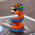 Figurilla de alebrije de madera - Figura Serpiente de Quetzalcóatl en Madera de Copal Pintada en Naranja