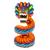 Figurilla de alebrije de madera - Figura Serpiente de Quetzalcóatl en Madera de Copal Pintada en Naranja