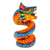 Alebrije-Figur aus Holz - Quetzalcoatl-Schlangenfigur aus Copalholz, orange bemalt