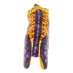 Wood alebrije figurine, 'The Noble Master in Yellow' - Handmade Geometric Yellow Copal Wood Bear Alebrije Figurine