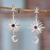 Pendientes colgantes de amatista - Aretes colgantes con temática de estrella y luna con joyas de amatista