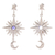 Amethyst dangle earrings, 'Constellation of the Sage' - Star and Moon-Themed Dangle Earrings with Amethyst Jewels thumbail