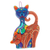 Ceramic wall art, 'Feline Blue and Red' - Cat-Themed Blue and Red Ceramic Wall Art from Mexico thumbail