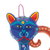 Ceramic wall art, 'Feline Blue and Red' - Cat-Themed Blue and Red Ceramic Wall Art from Mexico (image 2c) thumbail