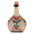 Ceramic decanter, 'Red Hacienda Spirits' - Hacienda-Themed Ceramic Decanter with Red Floral Details