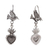 Sterling silver dangle earrings, 'Heaven's Romance' - Sterling Silver Dangle Earrings with Heart and Dove Motifs