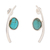 Sterling silver drop earrings, 'Modern Lagoon' - Sterling Silver Drop Earrings with Recon Turquoise Jewels