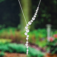 Sterling silver Y choker necklace, 'Bubble Shine' - Bubble-Themed Sterling Silver Y Choker Necklace from Mexico