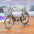 Upcycled metal sculpture, 'Peaceful Routes' - Eco-Friendly Polished Metal Bike Sculpture with Basket (image 2) thumbail