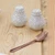 Ceramic salt and pepper set, 'Sublime Spring' (2 pieces) - Beige and Ivory Ceramic Salt and Pepper Set (2 pieces)