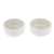 Ceramic condiment bowls, 'Olympian Spring' (pair) - Handcrafted Beige and Ivory Ceramic Condiment Bowls (Pair)