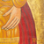 Wandbehang aus Leinwand und Leder - Bemalter Leinwand-Wandbehang der Jungfrau Maria und Jesus