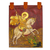 Wandbehang aus Leinwand und Leder - Handbemalter Leinwand-Wandbehang des Heiligen Georg