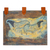 Canvas and leather wall hanging, 'Horses of the Cave' - Painted Canvas Wall Hanging of Prehistoric Cave Painting