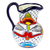Ceramic pitcher, 'Marvelous Flowers' - Painted Talavera Style Ceramic Pitcher in Blue and Red