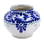 Maceta de cerámica - Macetero de cerámica estilo talavera con hojas y flores pintado a mano