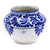 Blumentopf aus Keramik - Handbemalter Blumentopf aus Keramik im Talavera-Stil mit Blättern und Blumen