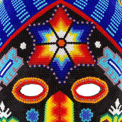 Huichol beaded mask, 'Teruka-Warra' - Handmade Huichol Folk Art Beaded Mask
