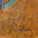 Giclee print, 'Pre-Columbian III' - Ink on Paper Giclee Print of Pre-Columbian Sun Stamp in Blue