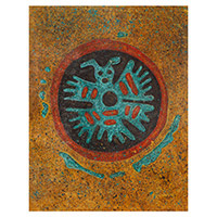 Giclee print, 'Zempoala Aztec Butterfly' - Ink Giclee Print of Traditional Aztec Butterfly Stamp