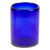 Juego de jarra y vaso de vidrio reciclado soplado a mano, (par) - Juego de jarra y taza de vidrio reciclado soplado a mano en azul (par)
