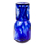 Handblown recycled glass carafe and glass set, 'Cobalt Allure' (pair) - Cobalt Handblown Recycled Glass Carafe and Cup Set (Pair)