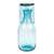 Handblown recycled glass carafe and glass set, 'Delicate Aqua' (set) - Aqua Handblown Recycled Glass Carafe and Cup Set (set)