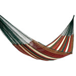Hammock, 'Mother Earth' (double) - Striped Rope Hammock (Double)