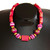 Gold-accented wood beaded necklace, 'Floral Duo' - Gold-Accented Fuchsia and Purple Wood Beaded Necklace