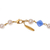 Collar con colgante de calcita y perlas cultivadas con detalles en oro - Collar con colgante azul con detalles dorados y motivos florales y corazones