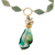 Collar con colgante de múltiples piedras preciosas con detalles dorados - Collar con colgante de múltiples piedras preciosas verdes con detalles dorados