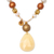 Gold-accented multi-gemstone beaded pendant necklace, 'Warm Treasures' - Warm-Toned Gold-Accented Multi-Gemstone Beaded Necklace