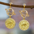 Pendientes colgantes chapados en oro - Aretes colgantes Tauro de latón bañado en oro de 24k con temática del cosmos