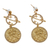 Gold-plated dangle earrings, 'Gemini Galaxy' - Cosmos-Themed 24k Gold-Plated Brass Gemini Dangle Earrings