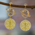 Pendientes colgantes chapados en oro - Aretes colgantes Virgo de latón chapado en oro de 24 quilates con temática del cosmos