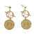 Gold-plated dangle earrings, 'Libra Galaxy' - Gold-Plated Cubic Zirconia Libra Zodiac Sign Dangle Earrings