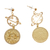 Gold-plated dangle earrings, 'Libra Galaxy' - Gold-Plated Cubic Zirconia Libra Zodiac Sign Dangle Earrings