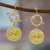 Gold-plated dangle earrings, 'Sagittarius Galaxy' - Cosmos-Themed 24k Gold-Plated Sagittarius Dangle Earrings